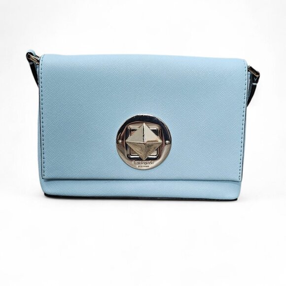 Kate Spade Newbury Lane Sally Flap Saffiano Leather Blue Crossbody Bag - Picture 1 of 15